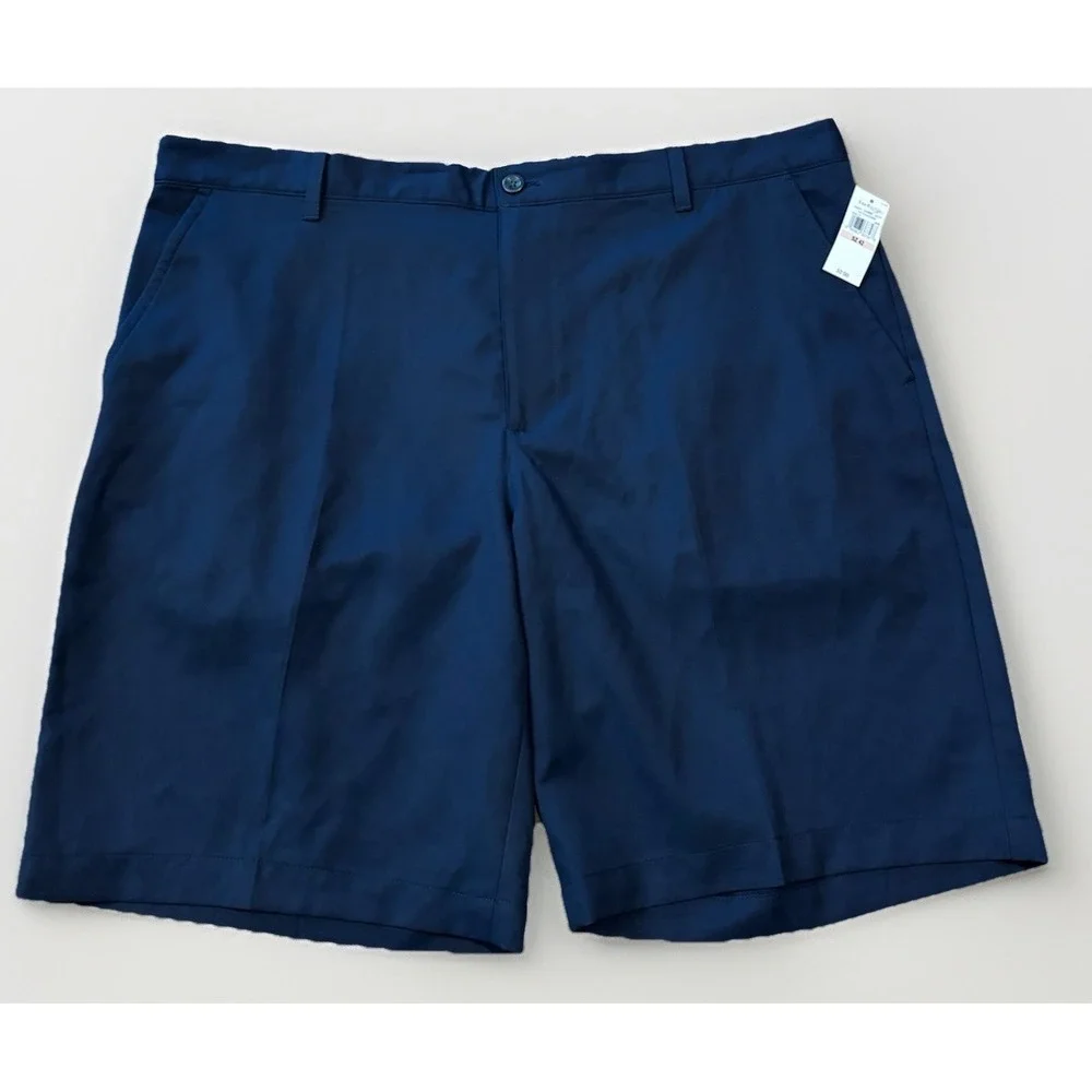 Izod NWT Golf Shorts Men 42 Blue Stretch Performance Classic Fit Chino Preppy‎